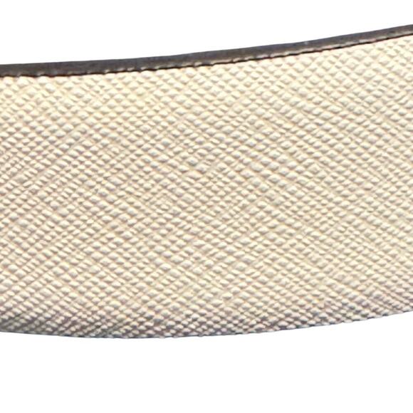 New MK Michael Kors Off White 1" Leather Belt Gold Logo Hardware Women's Sz XXL - Picture 2 of 10